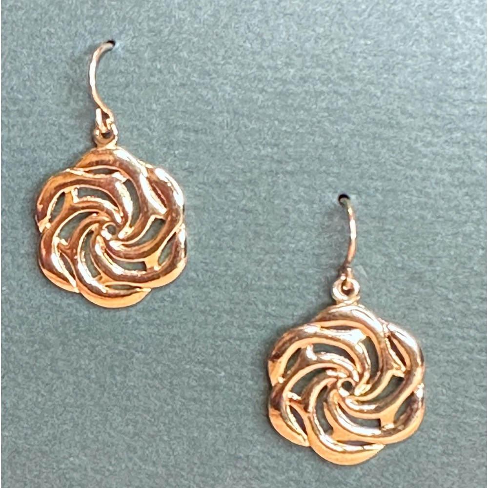 Lovell Designs - Gold Sea Rose Drop Earrings, gold plated, NWT - Picture 2 of 6